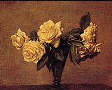 Composition VIII Paintings - Roses VIII by Henri Fantin-Latour